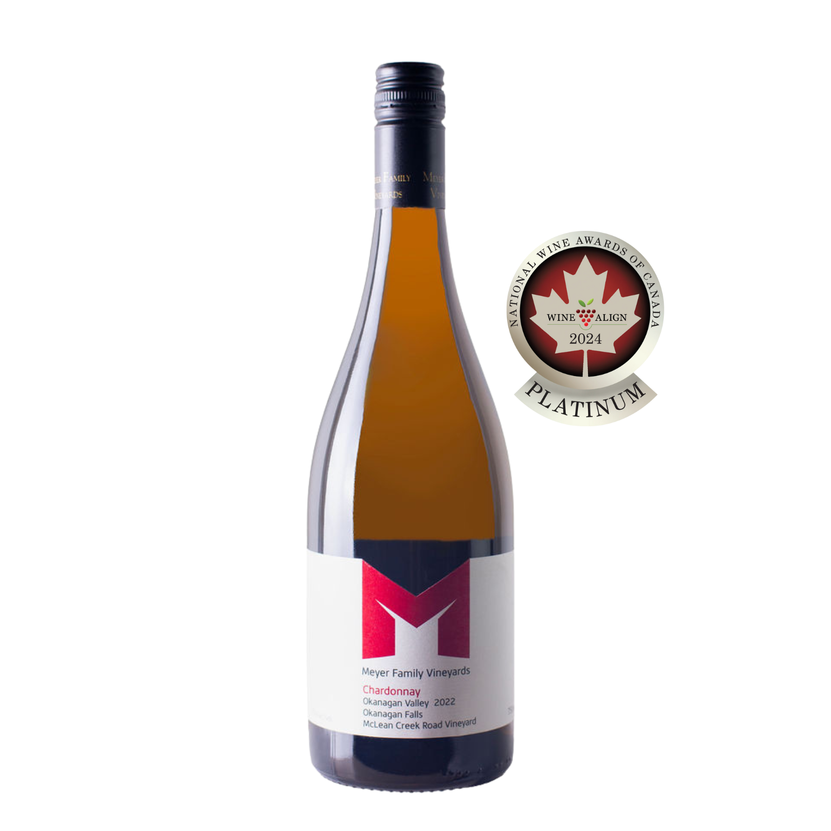 Bottle of Chardonnay with Platinum award